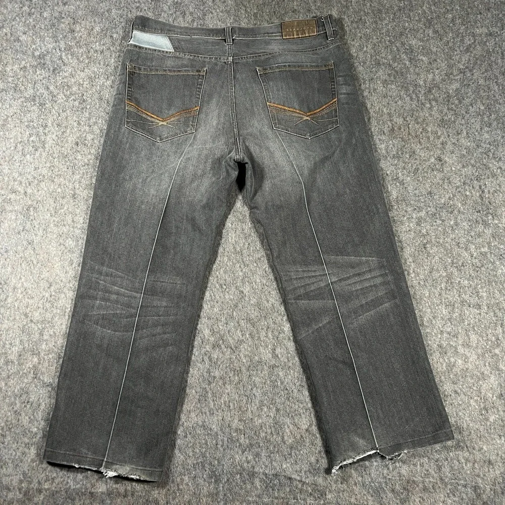 Sean John Hamilton Men's Straight Jeans Size 36x32 Gray‎ Denim Cotton Distressed